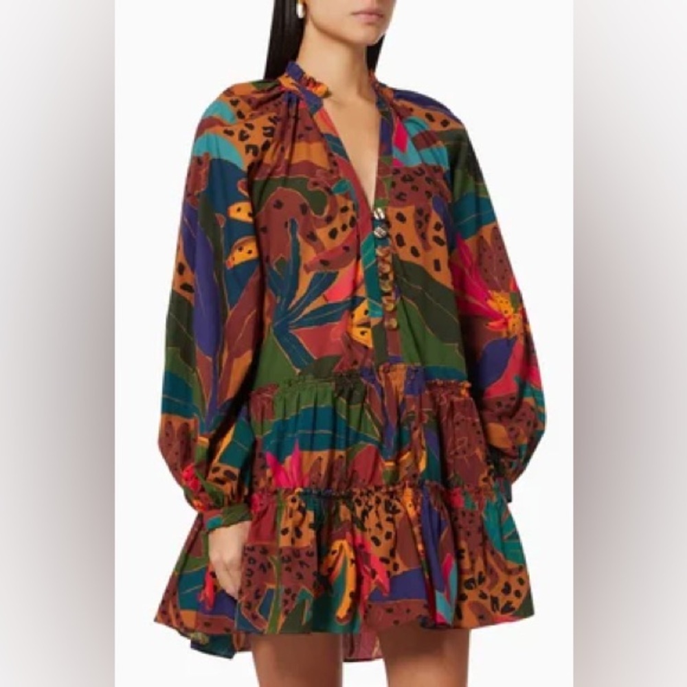 Farm Rio Leopards Jungle Mini Dress in Organic Cotton